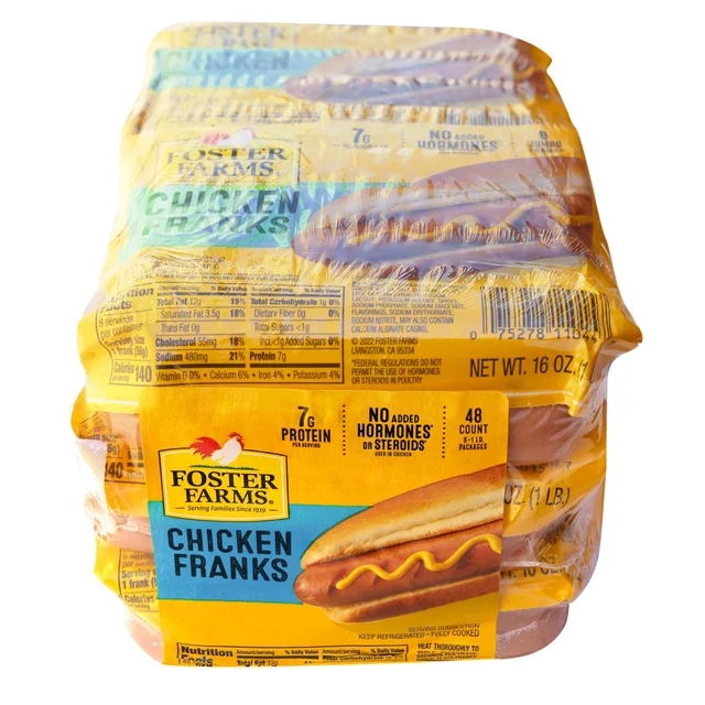 FOSTER FARMS CHICKEN FRANKS 6 LBS