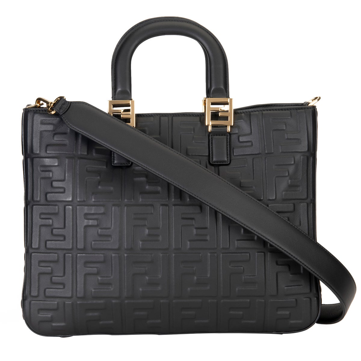 Fendi Logo Embossed Tote Bag, Black | Costco Fendi Logo Embossed Tote Bag, Black | Costco