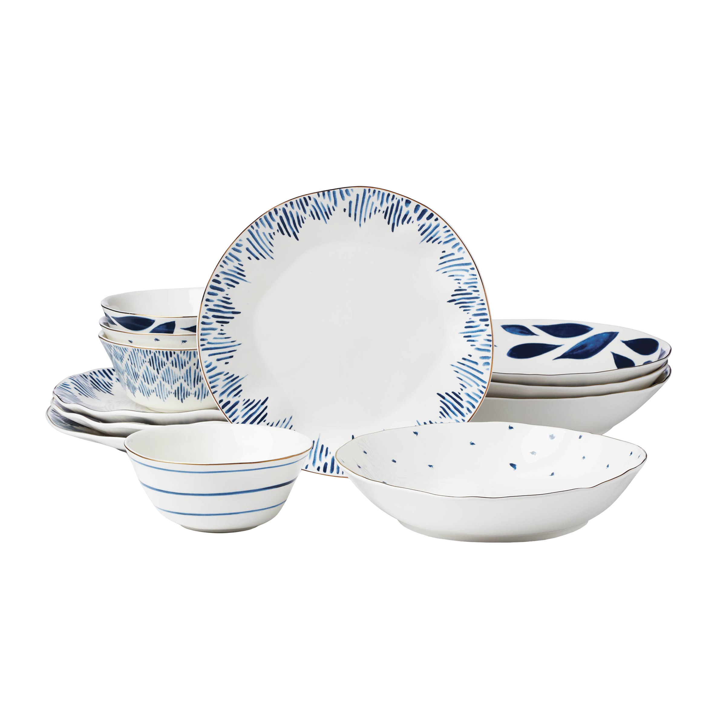 Lenox Blue Bay Porcelain 12-piece Dinnerware Set