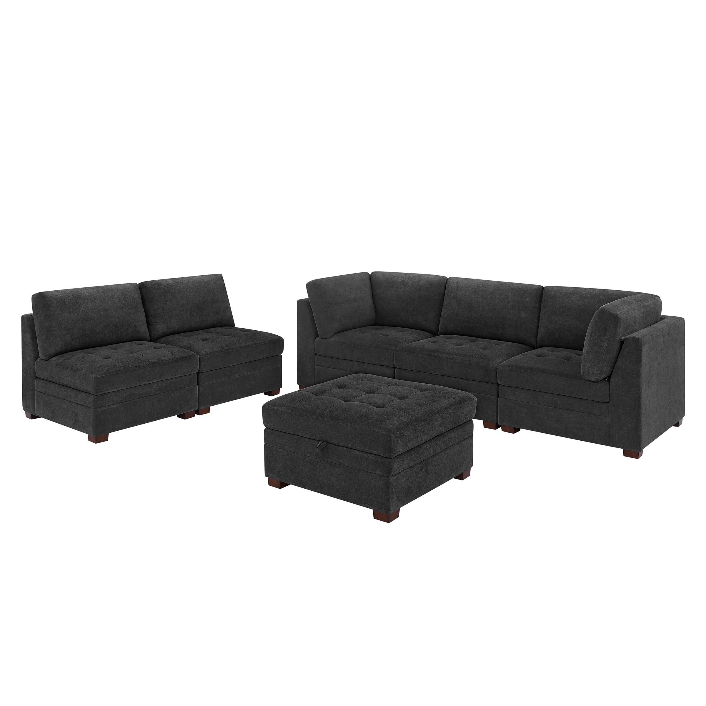 Thomasville Tisdale Tufted 6-piece Fabric Sectional with Storage