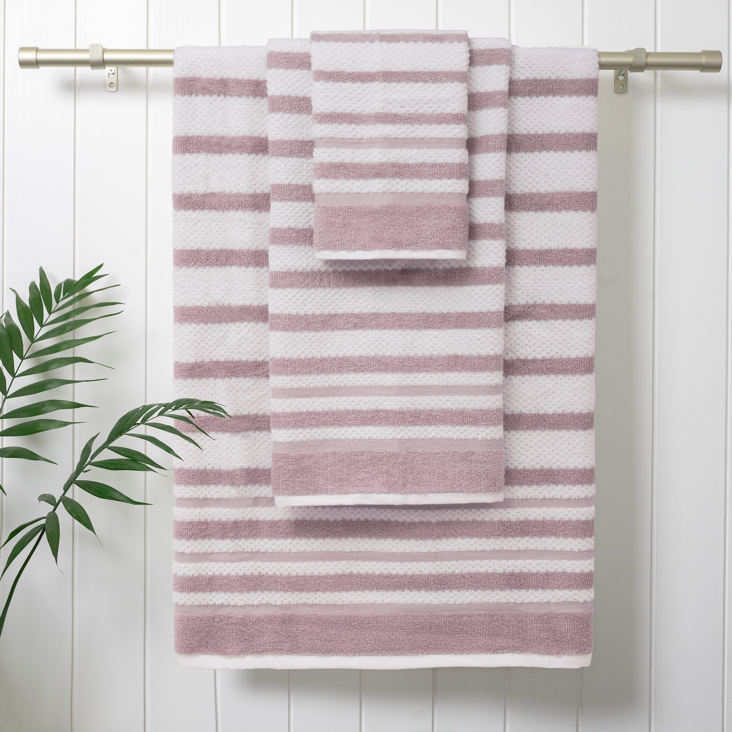 Textured Stripe Towel Set, 6-piece