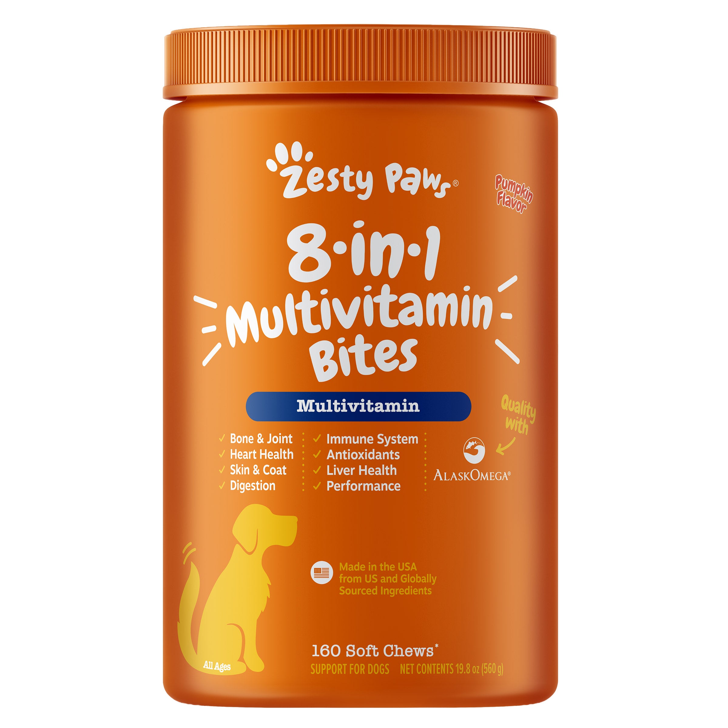 Zesty Paws 8-in-1 Multivitamin Bites, Pumpkin, 160-count | Costco