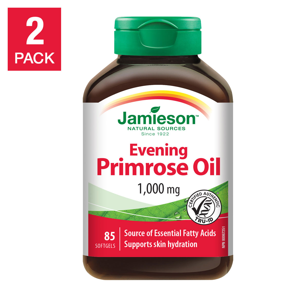 Jamieson Evening Primrose Oil 1000 mg - 2 x 85 Softgels
