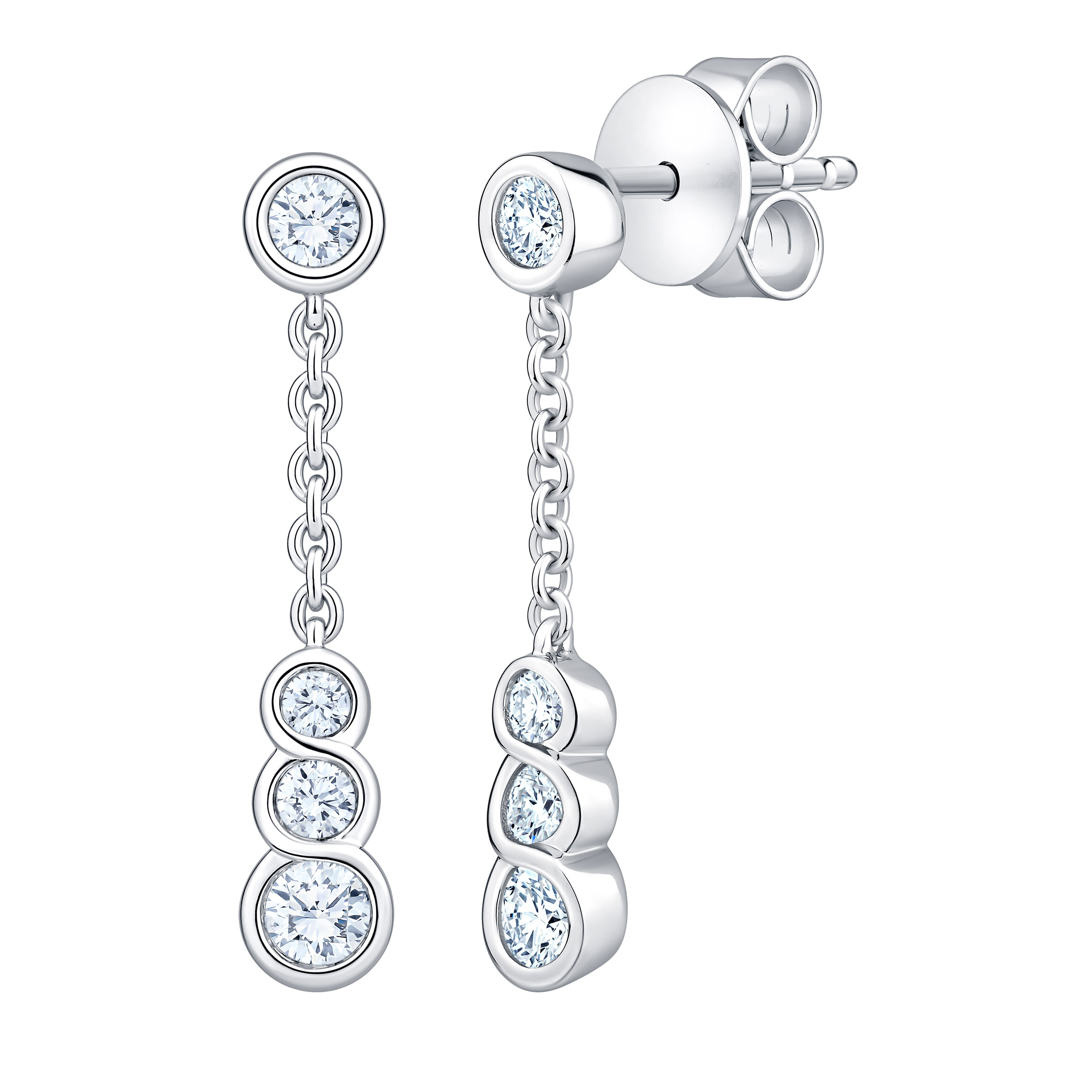 Round Brilliant Diamond Dangle Earrings (0.40 ctw)