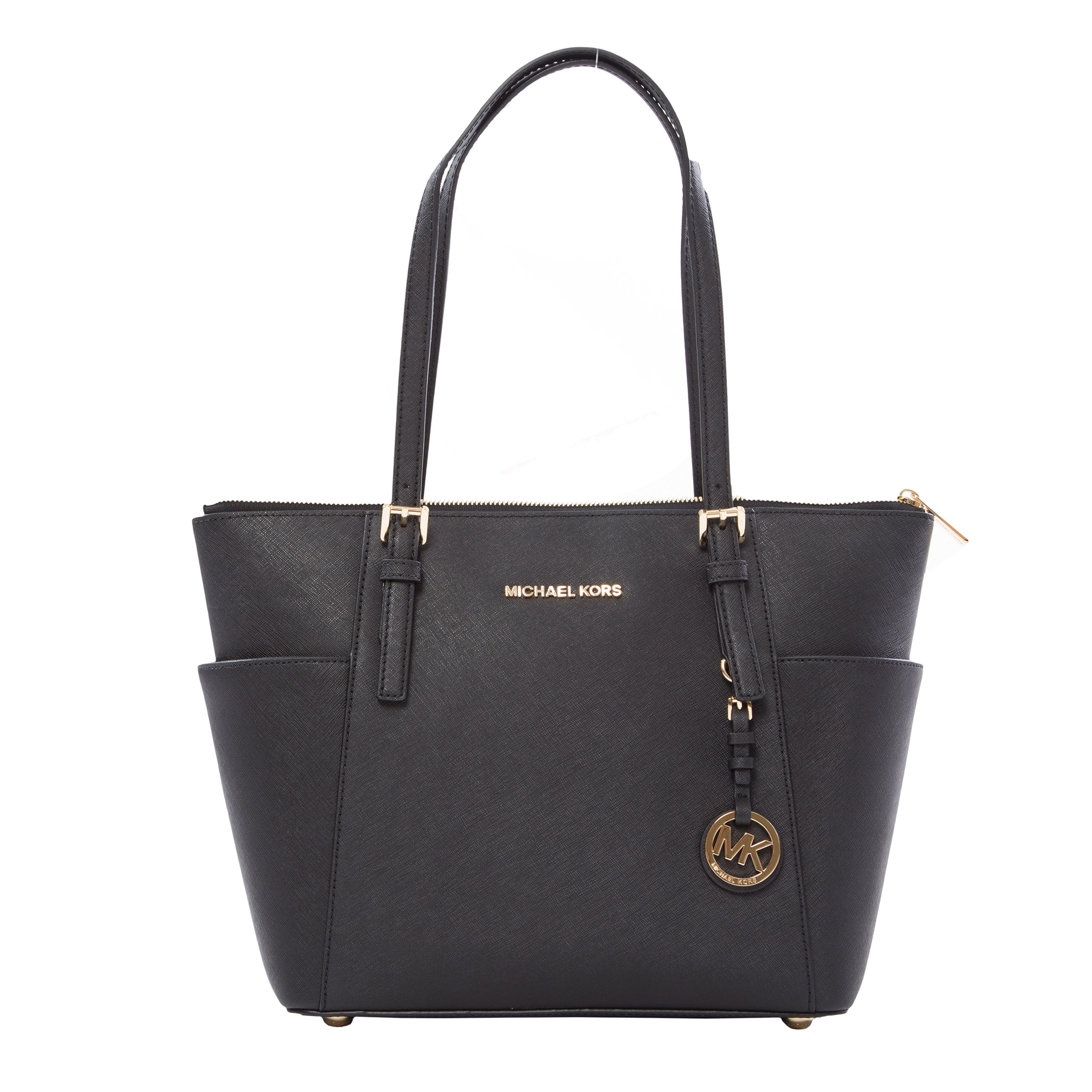 Michael Kors Jet Set Top Zip Saffiano Tote, Black | Costco