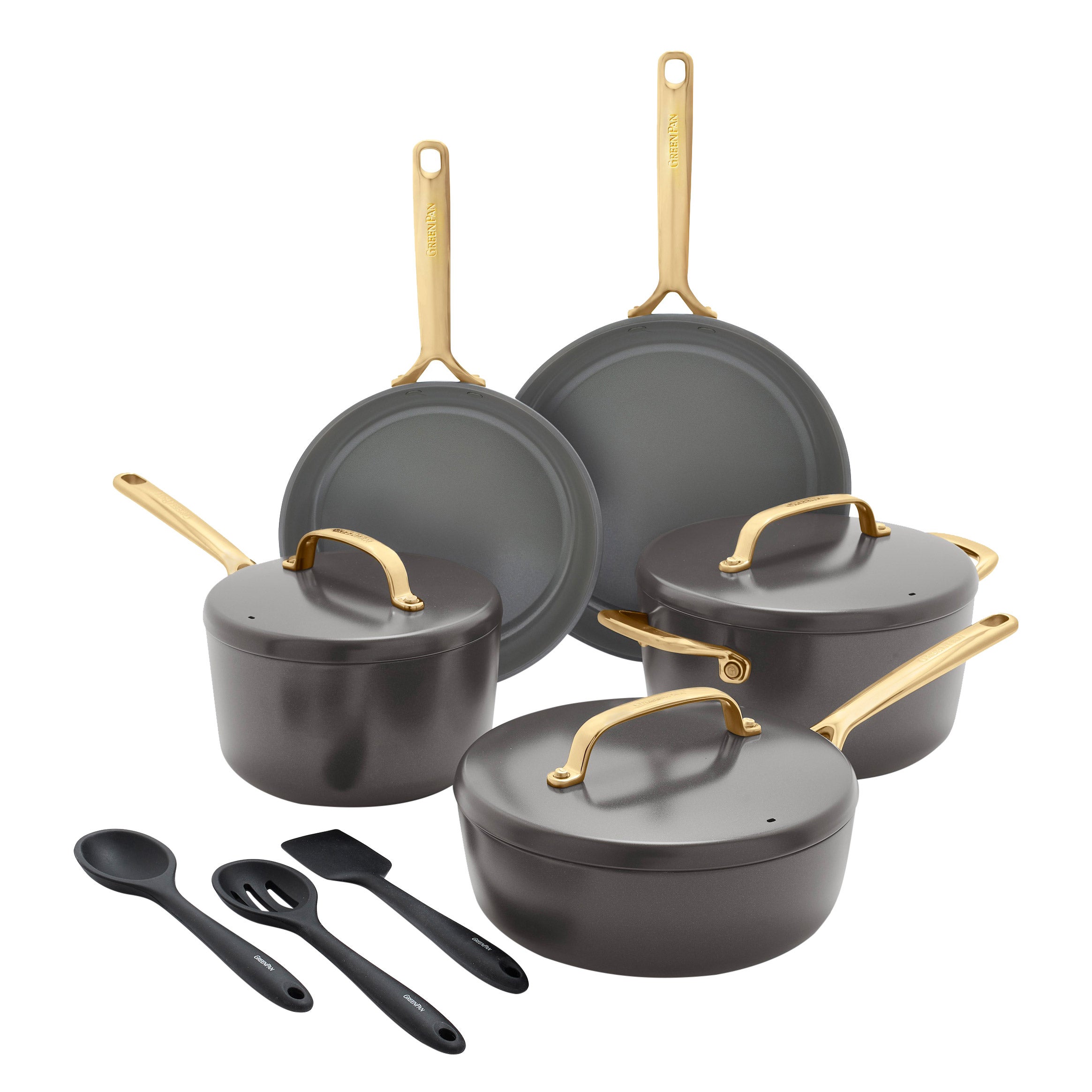 GreenPan GP5 Hard Anodized Ceramic Nonstick 11-piece Set with Gold