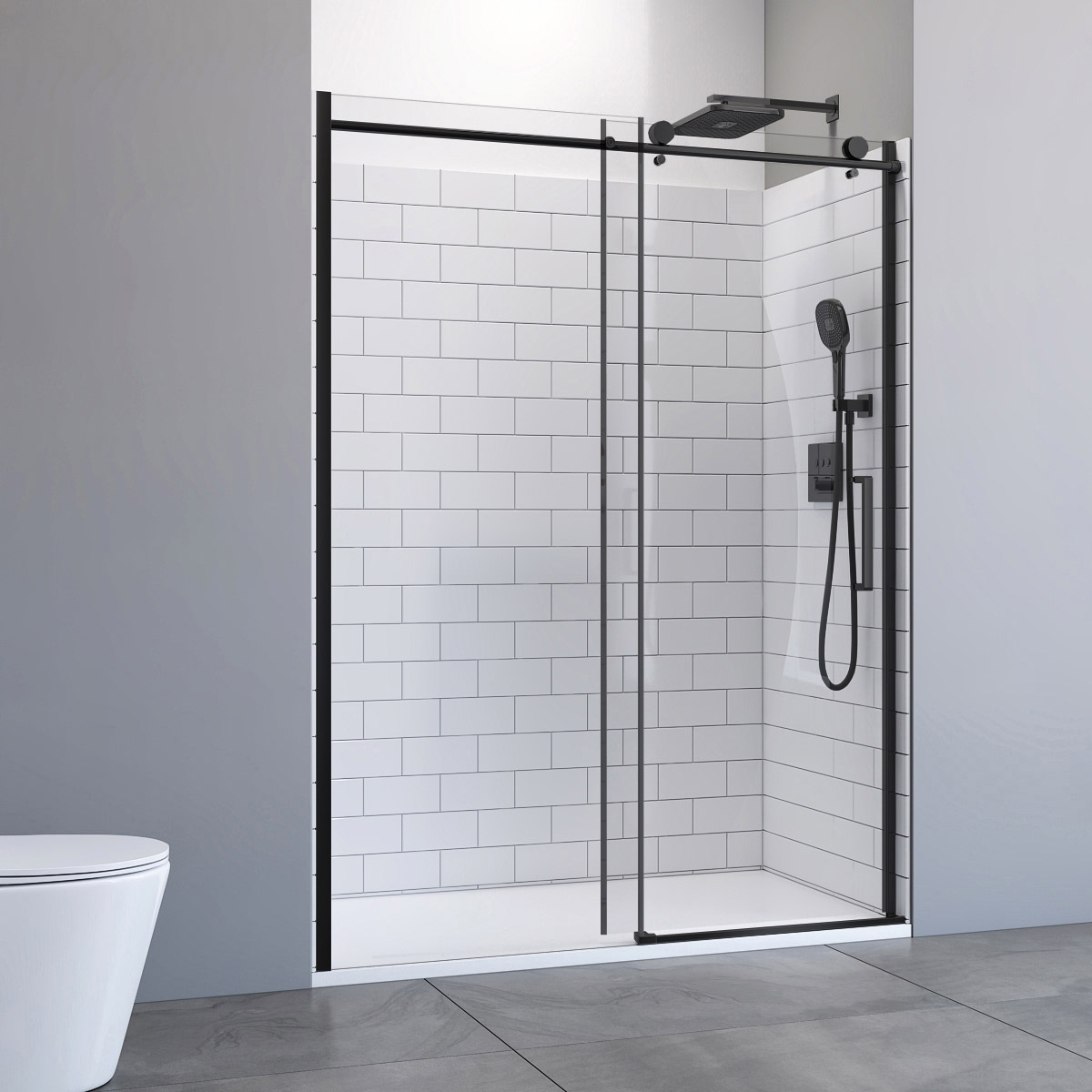 Appollo Wilson 32 in. × 60 in. Shower Kit with Subway Tile Walls