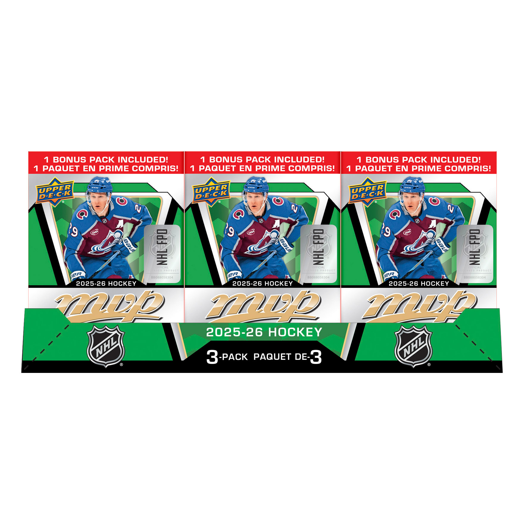 Upper Deck 2025-26 Hockey MVP Blaster Box, 3-pack