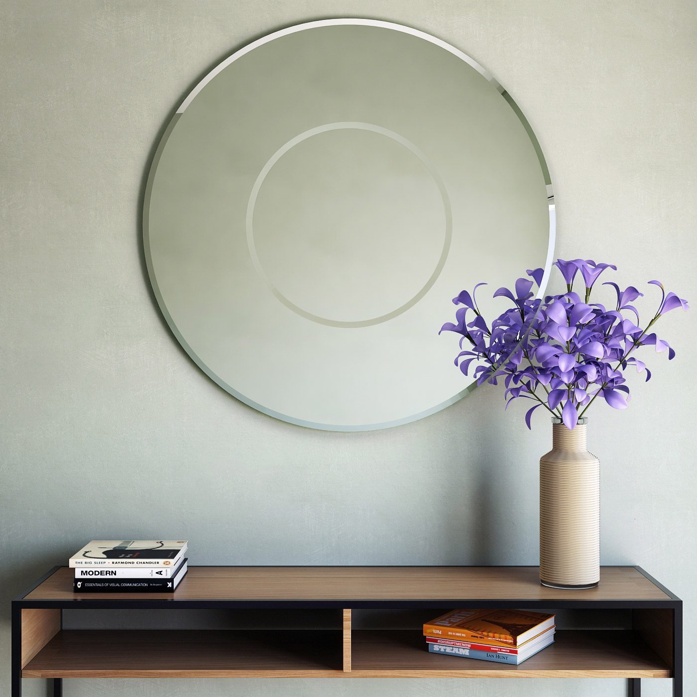 Appollo Oakley Modern Round Mirror, 91 cm (36 in.)