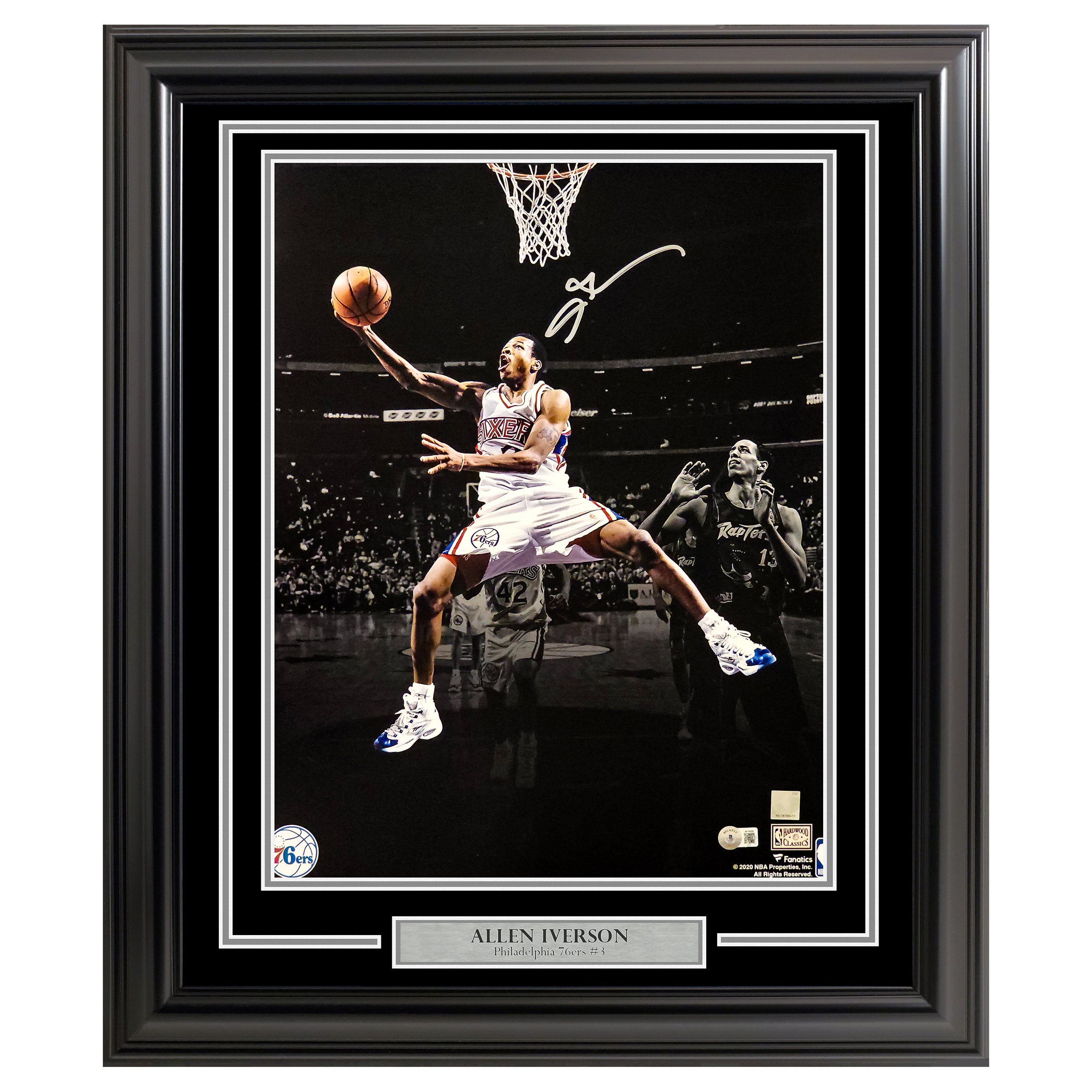 Allen Iverson Autographed Framed 16” x 20” Photo Philadelphia 