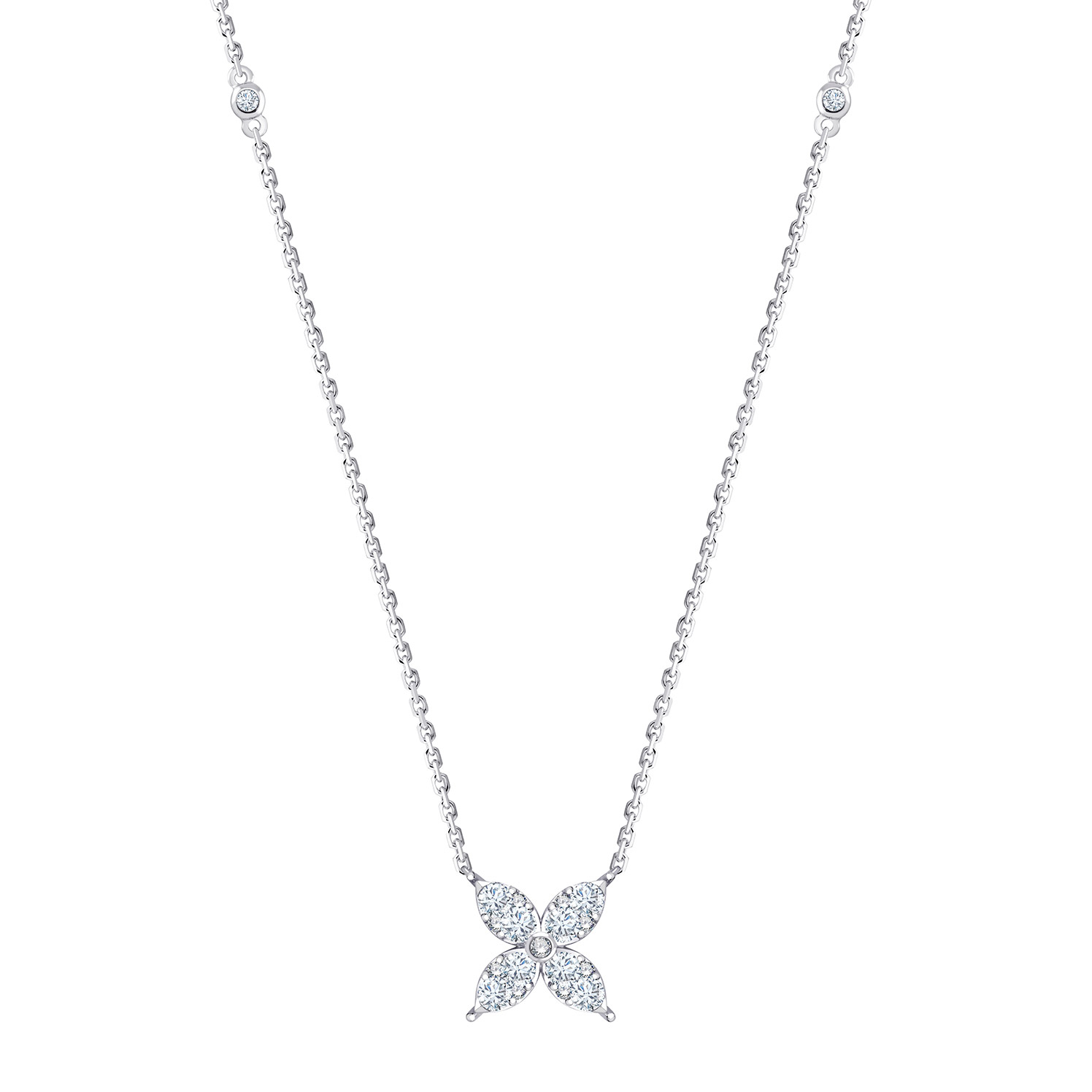 Round Brilliant Diamond Marquise Necklace (0.50 ctw)