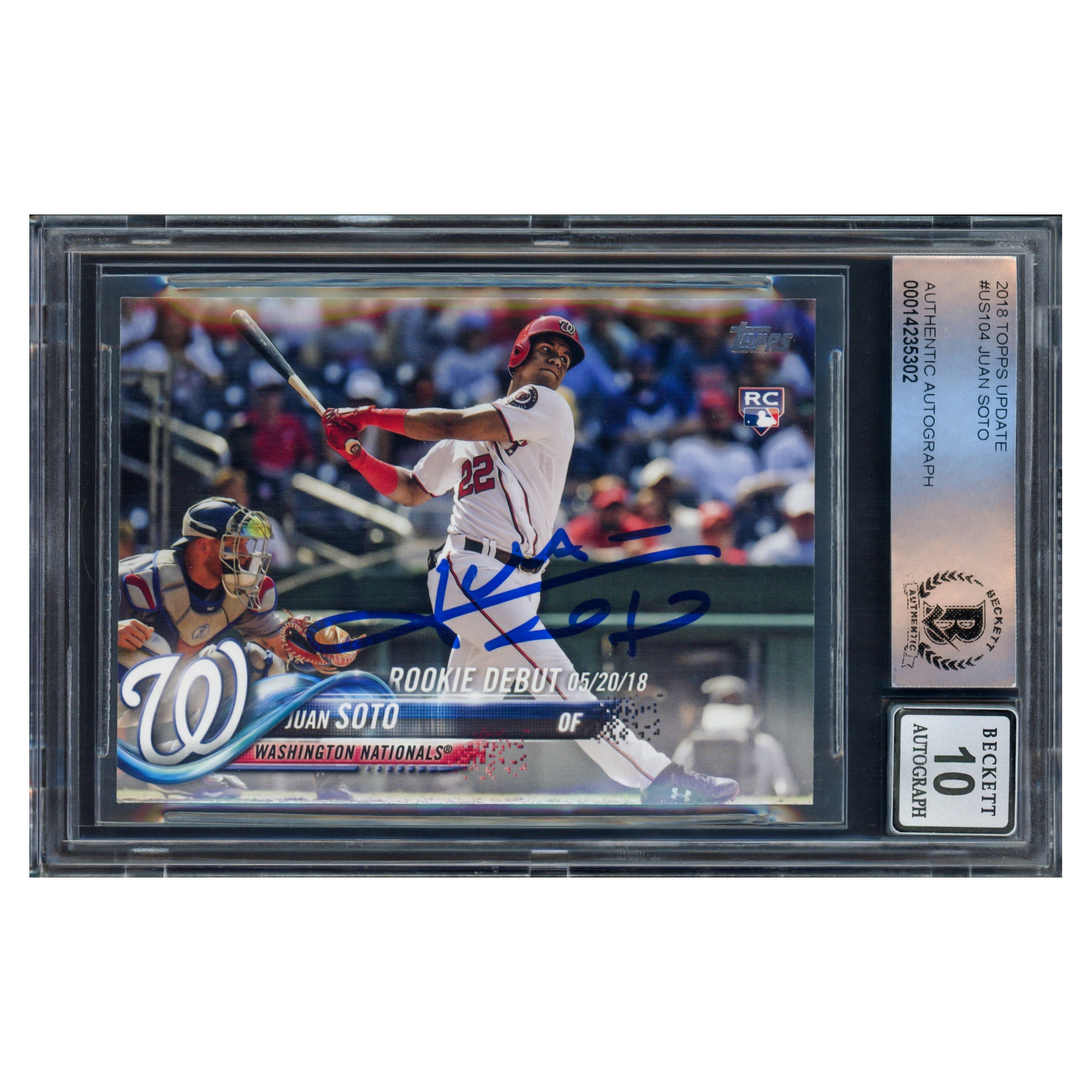 Juan Soto Autographed 2018 Topps Update Rookie Card #US104 