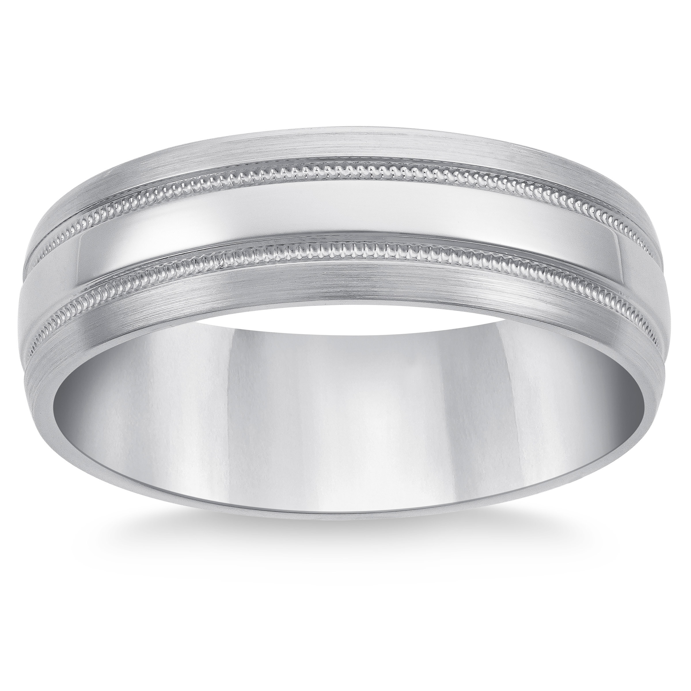 6mm Comfort Fit Double Milgrain Wedding Band