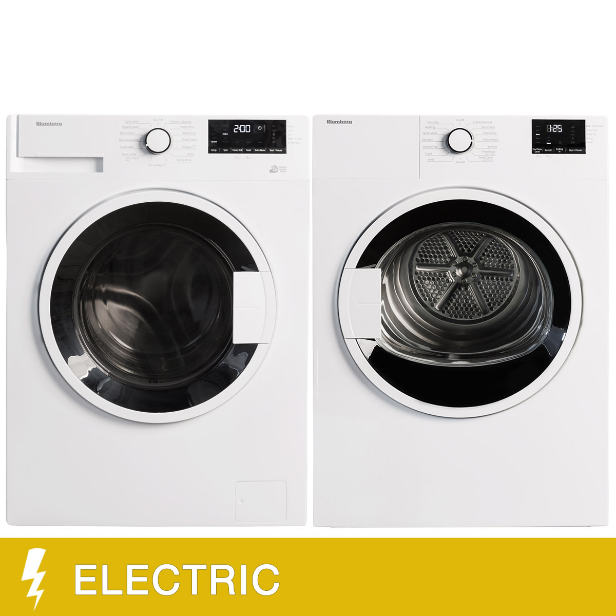 Blomberg Compact Laundry Bundle 1.9 cu ft. Front Load Washer and 3.7 cu ft. Electric Dryer - Freestanding or Stacked