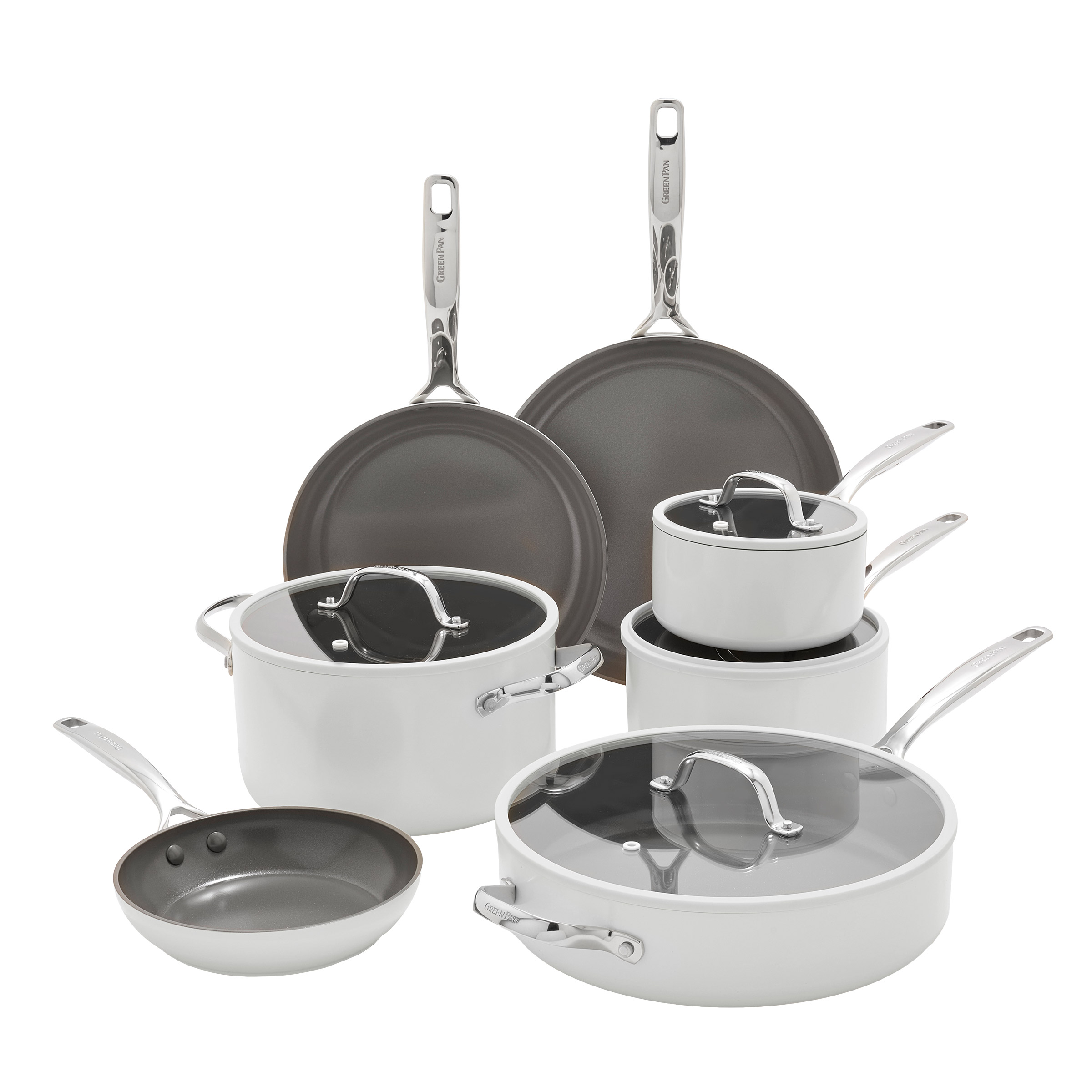 GreenPan Eras Ceramic Non-Stick 11-piece Cookware Set | Costco