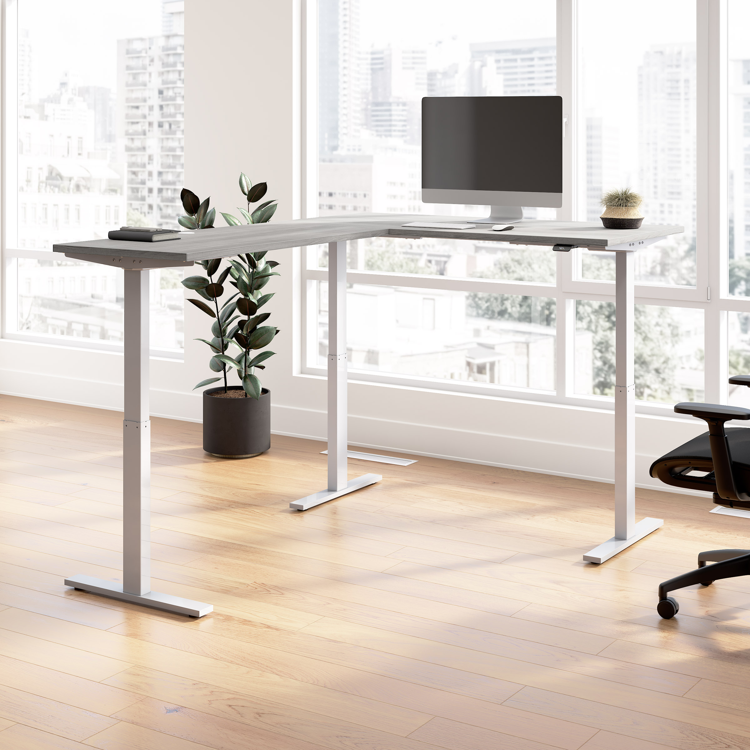 Office Pro Amplify 195.5 cm x 151.1 cm (76.9 in. x 59.5 in.) Height Adjustable L-Desk