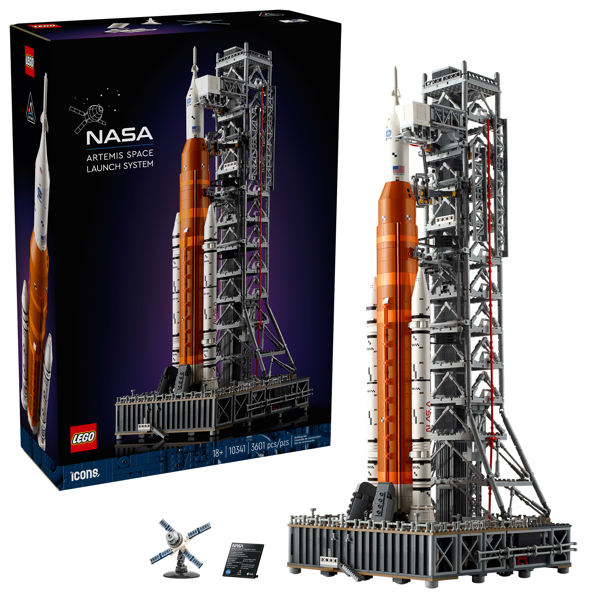 LEGO Icons NASA Artemis Space Launch System 10341 with Bonus LEGO Creator 3 in 1 Space Astronaut Toy Set, Science Toy 31152