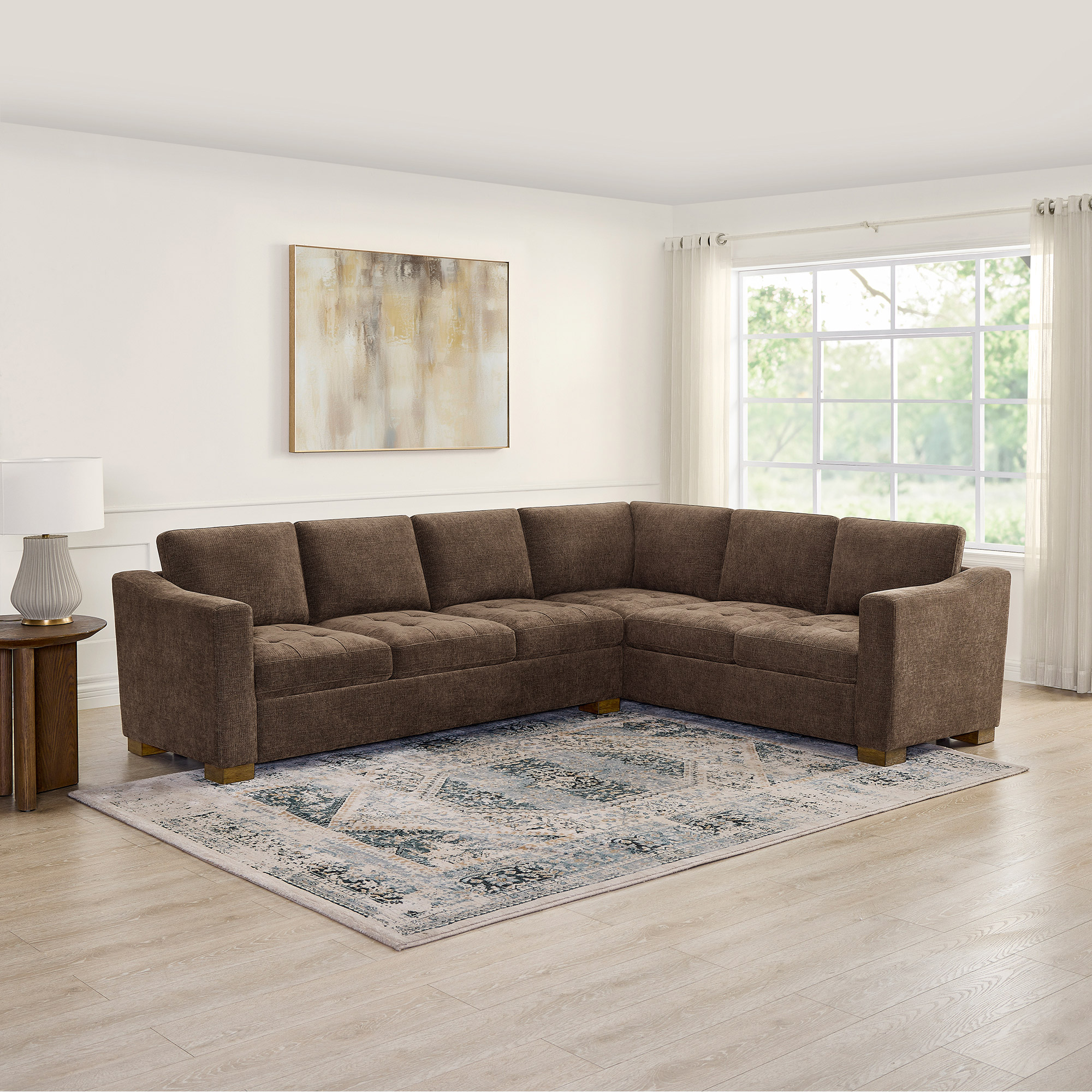 Thomasville Ellsford 2-piece Fabric Sectional, Brown | Costco