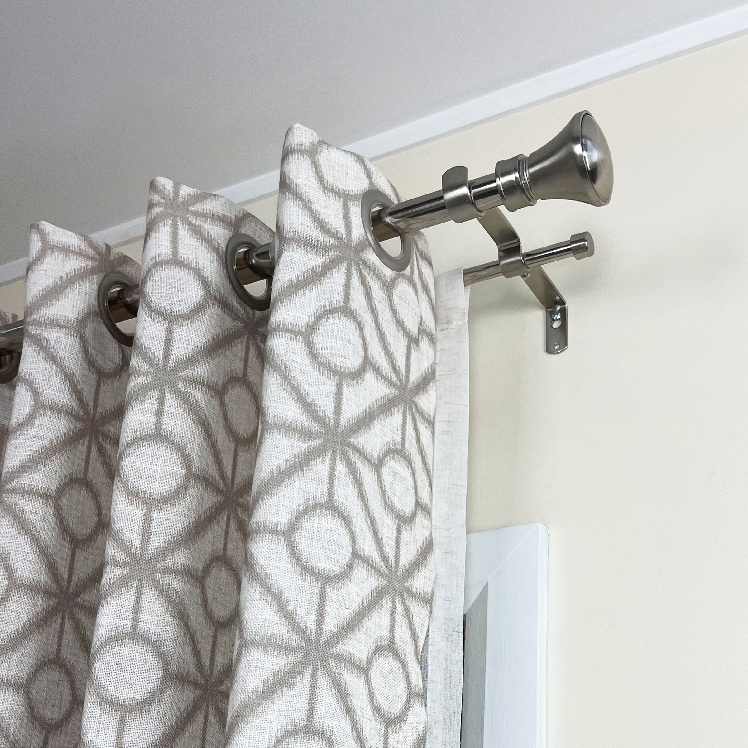 Versailles Imperial Flare Finial Double Curtain Rod Set