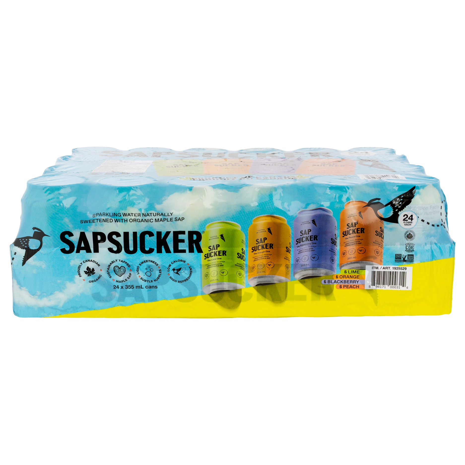 Sapsucker Sparkling Water Variety Pack, 355 mL 24-pack