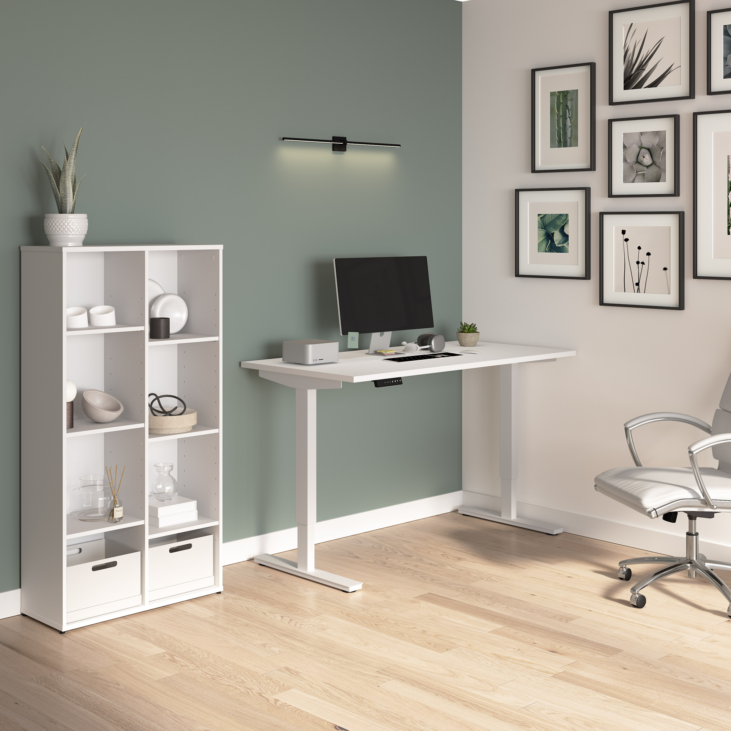 Bestar Viva 150.6 cm (59.3 in.) Height Adjustable Desk with Bookcase