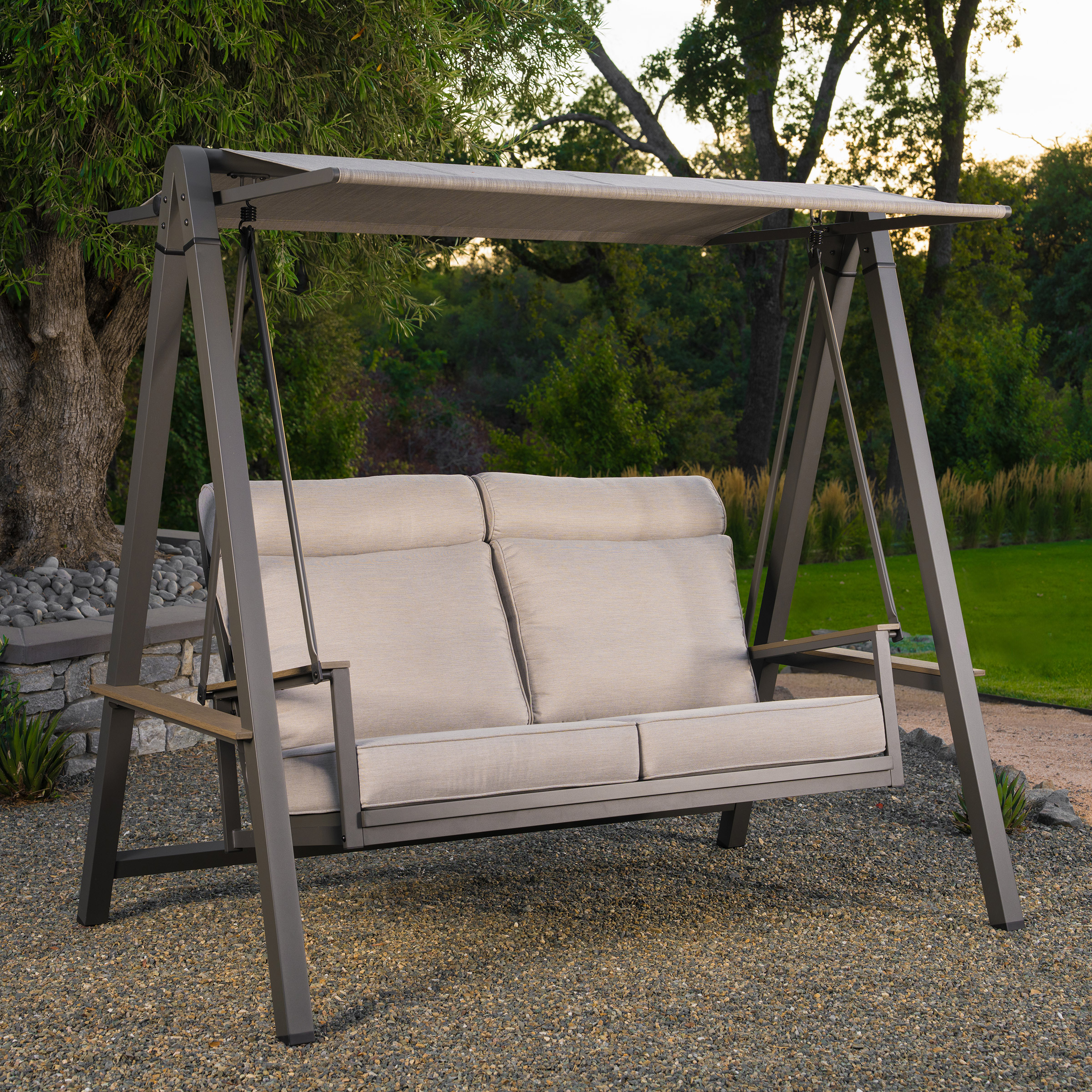SunVilla Pine Knoll Cushion Outdoor Patio Swing | Costco