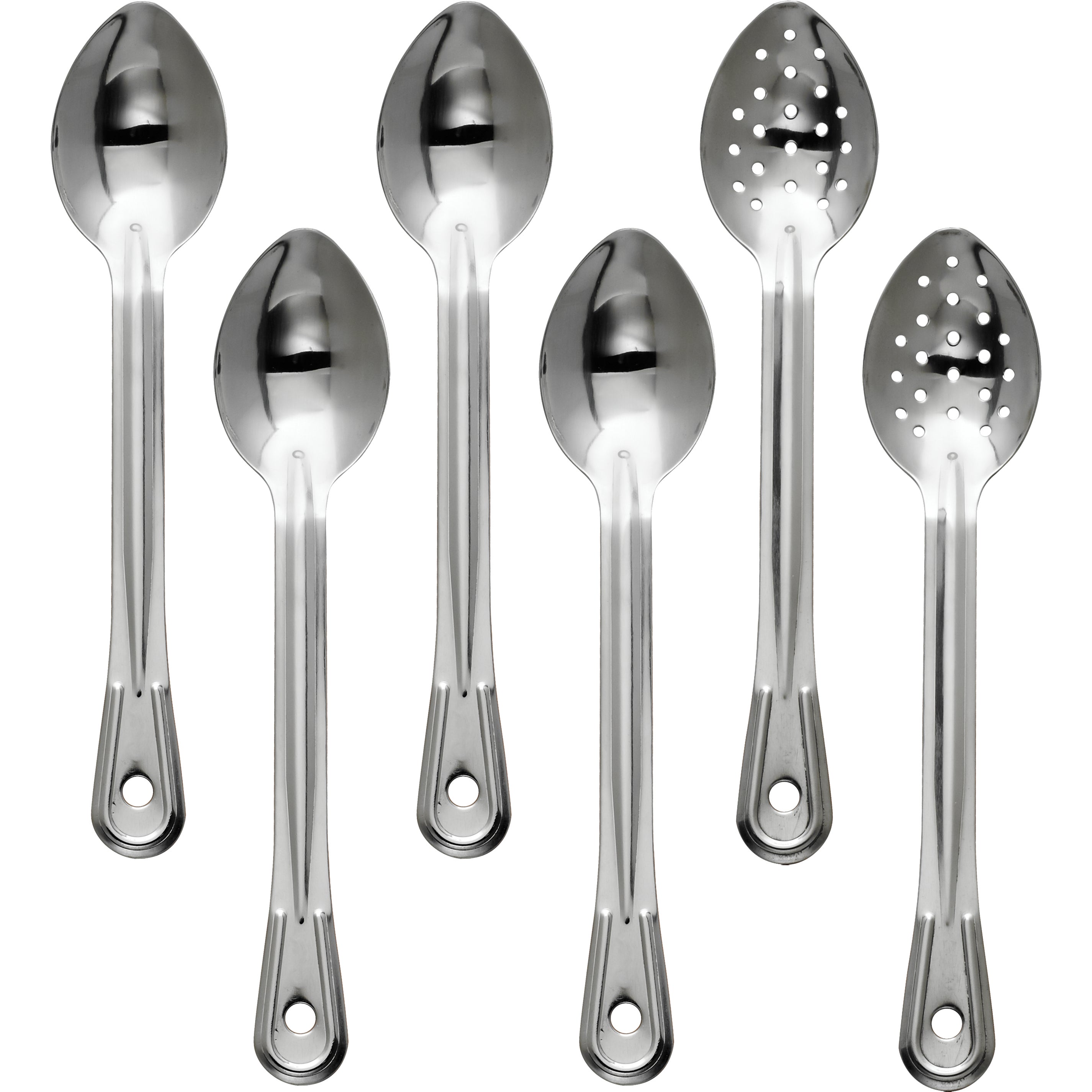 Tramontina Serving Spoons, Assorted Styles, Stainless Steel, 6 ct