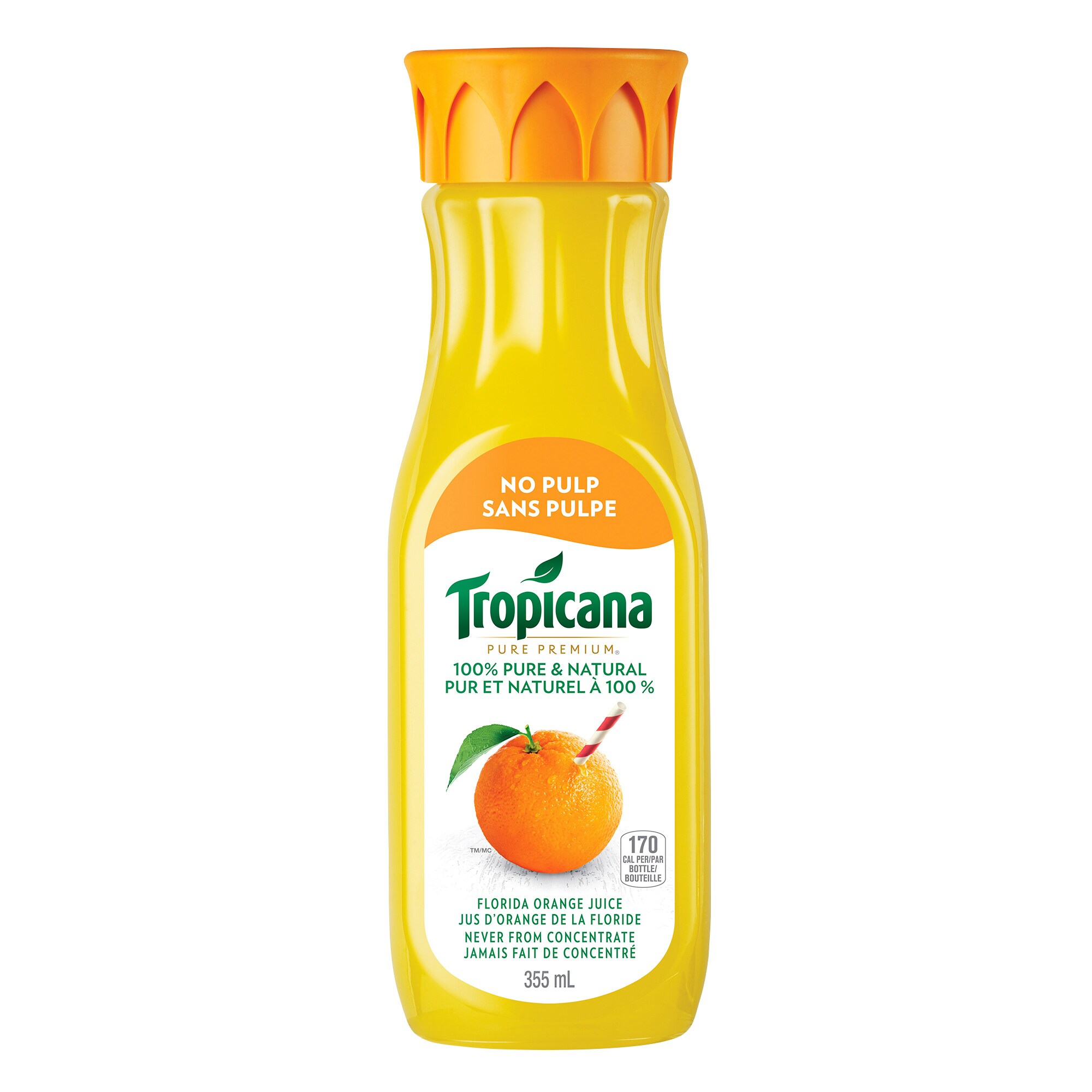 Tropicana Pure Premium Orange Juice, 12 × 355 mL