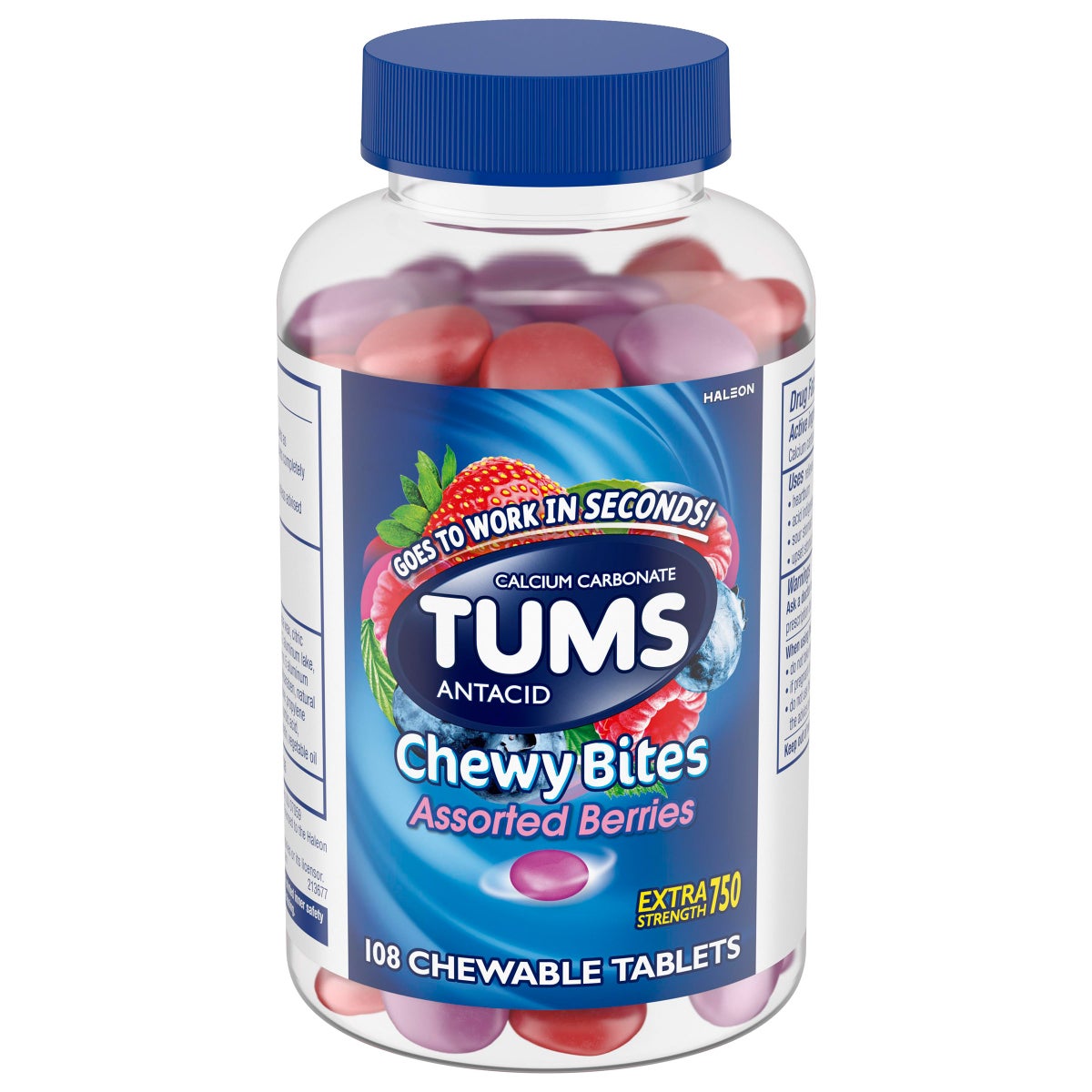 TUMS Antacid Chewy Bites Assorted Berries, 108 Chewable TUMS Antacid Chewy Bites Assorted Berries, 108 Chewable