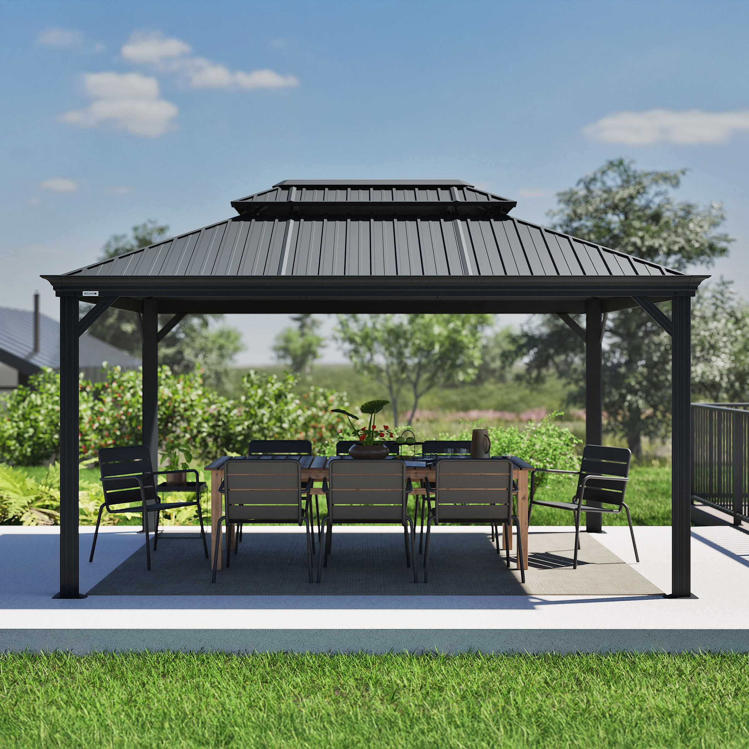 Sojag Messina Galvanized Steel Roof Gazebo - 10 ft. x 14 ft. | Costco