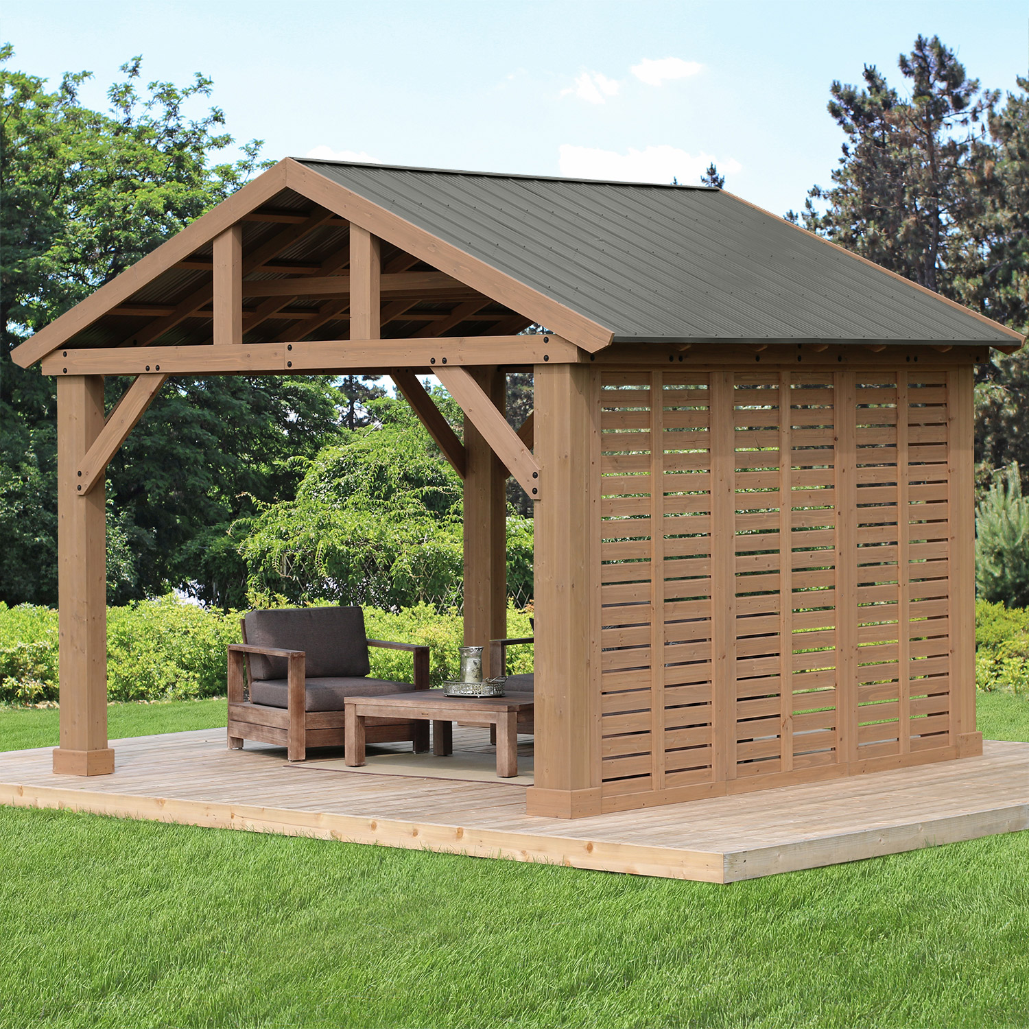 Yardistry 12' Pavilion Privacy Wall