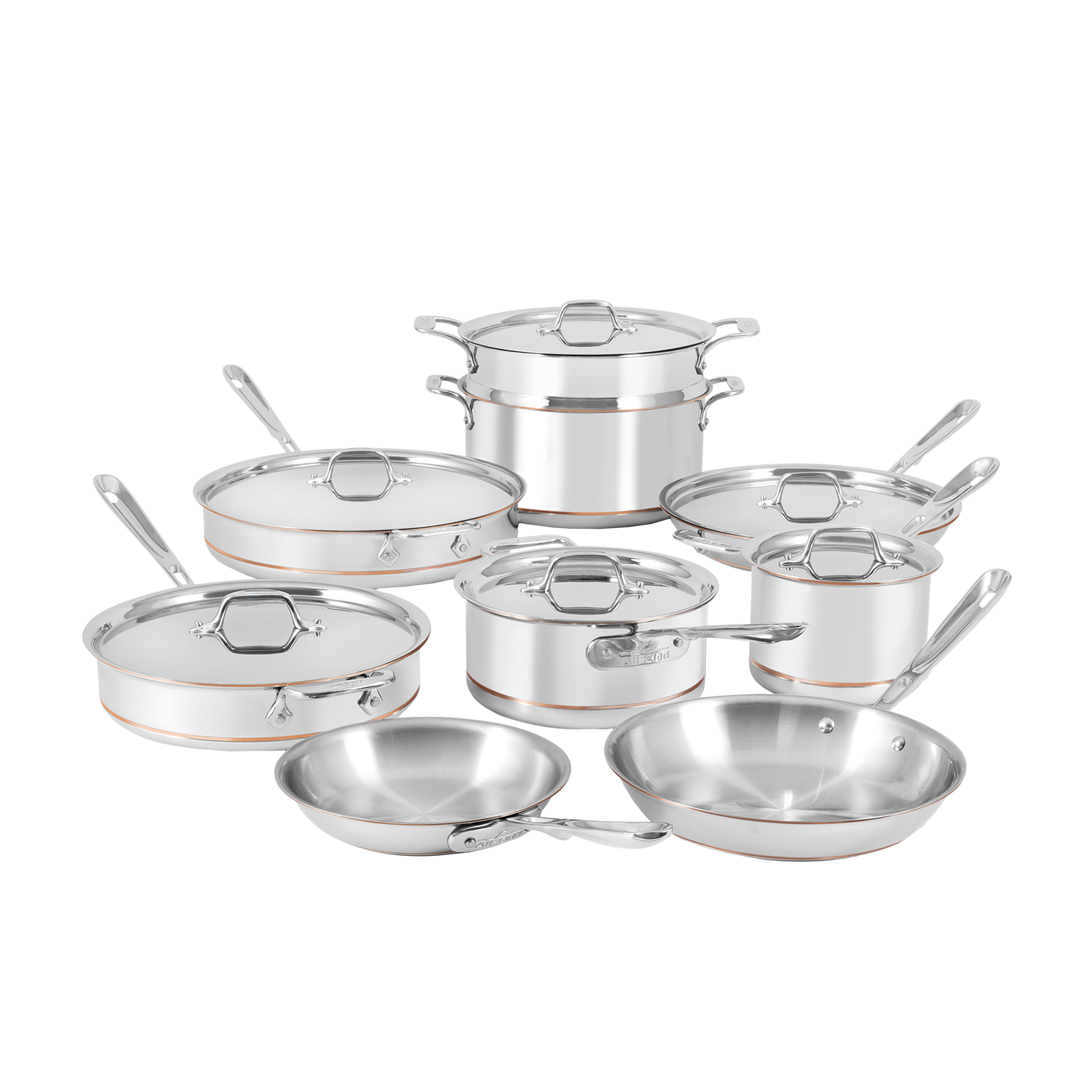 All-Clad Copper Core 5-Ply Bonded Cookware, 15-pieces