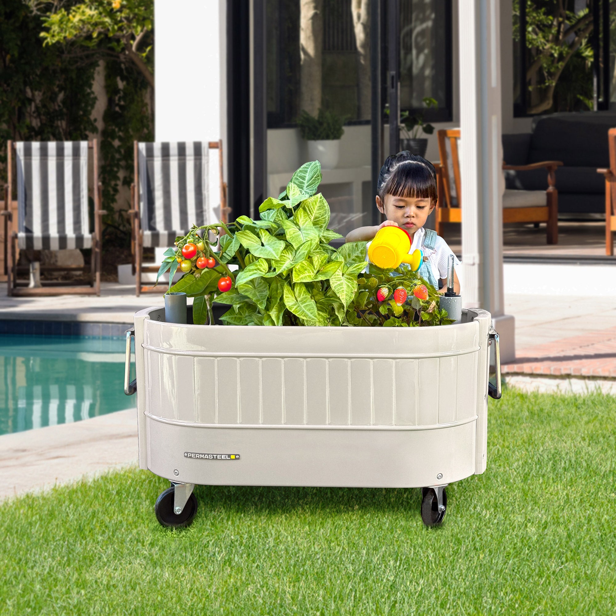 Permasteel Rolling Self-Watering Garden Bed