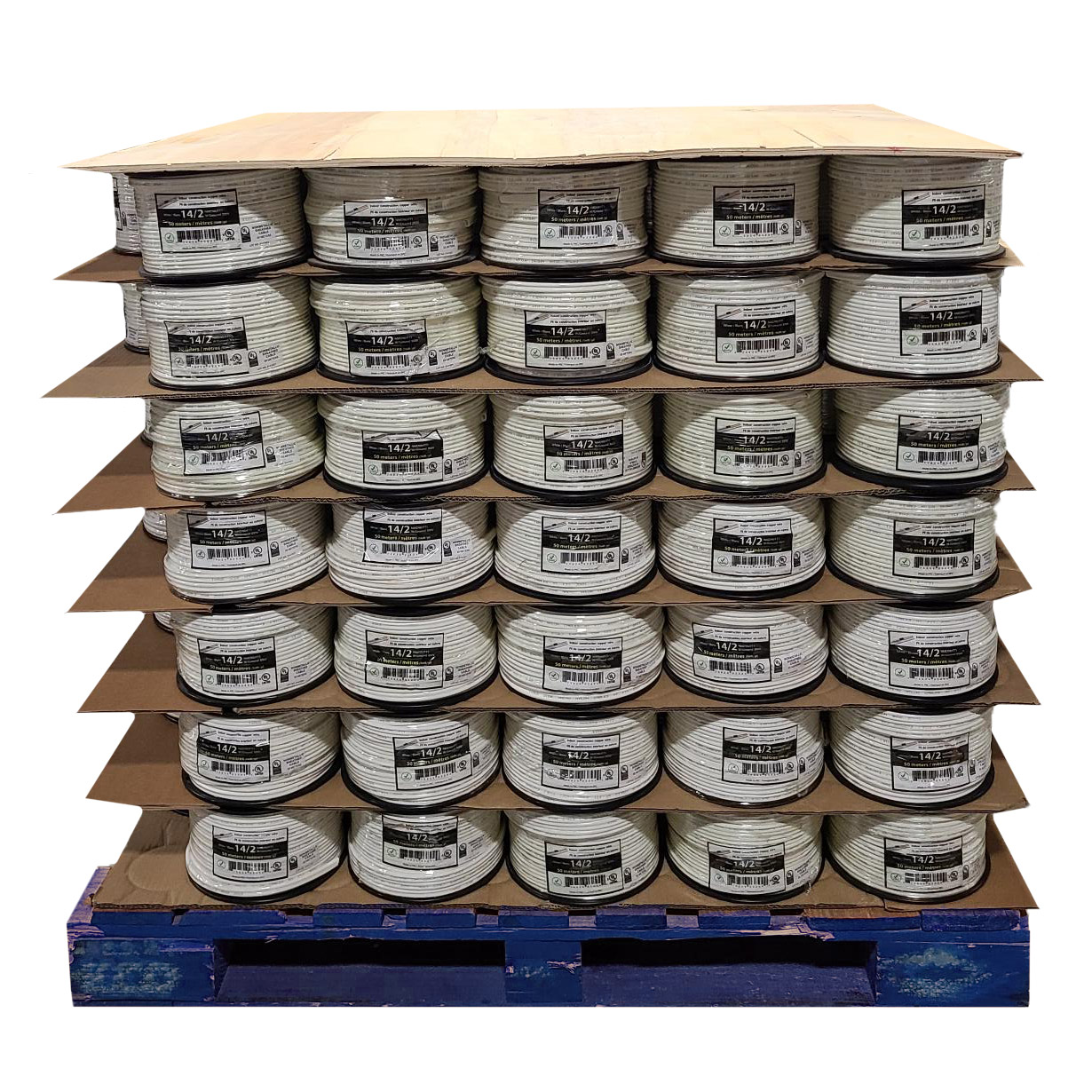 Juleo Construction Copper Wire NMD90 14/2 Gauge, 150M - Pallet of 48 Spools