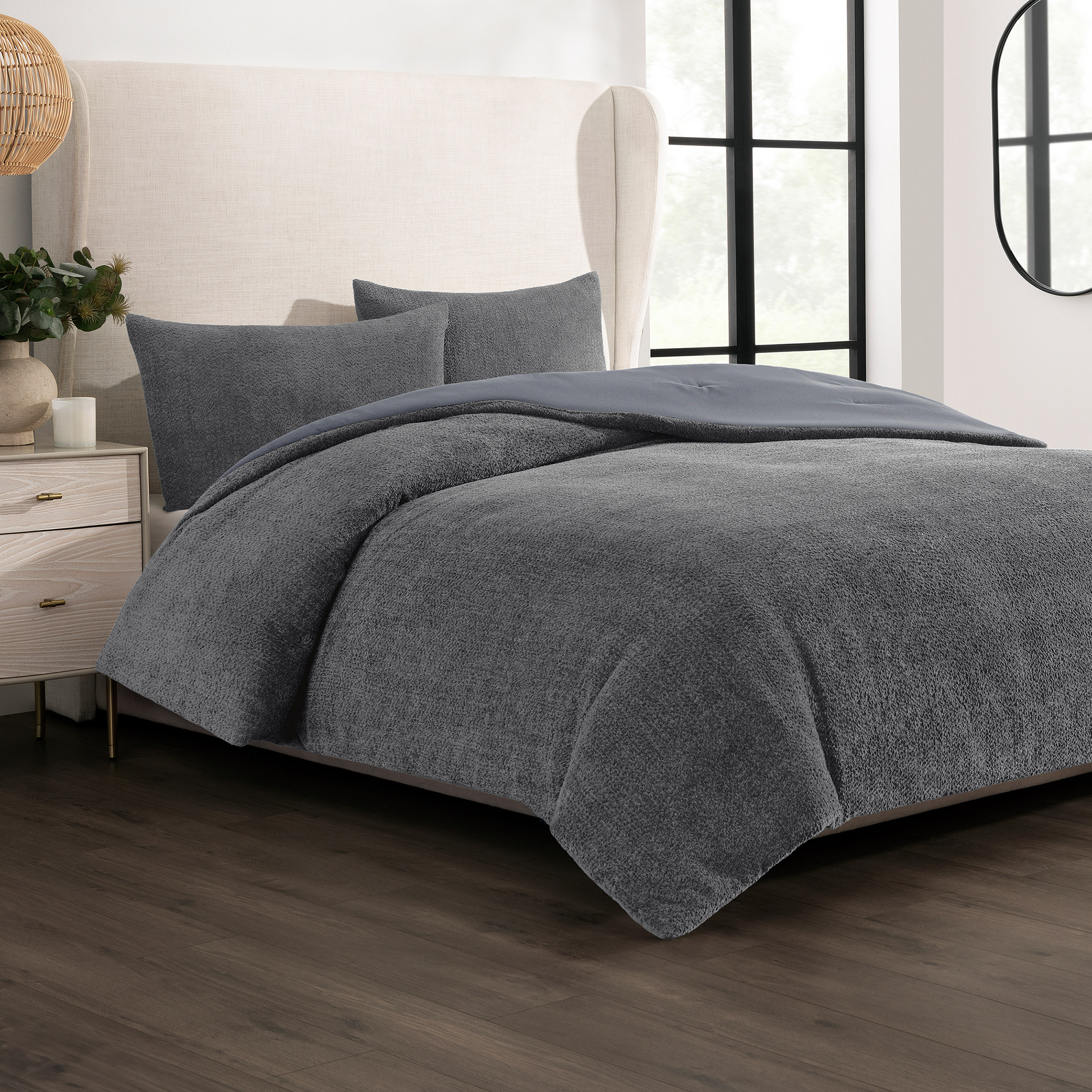 COCOCOZY - Ensemble de couette bouclé pour grand lit