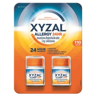 Xyzal Allergy 24 Hour Antihistamine 5 mg, 110 Tablets