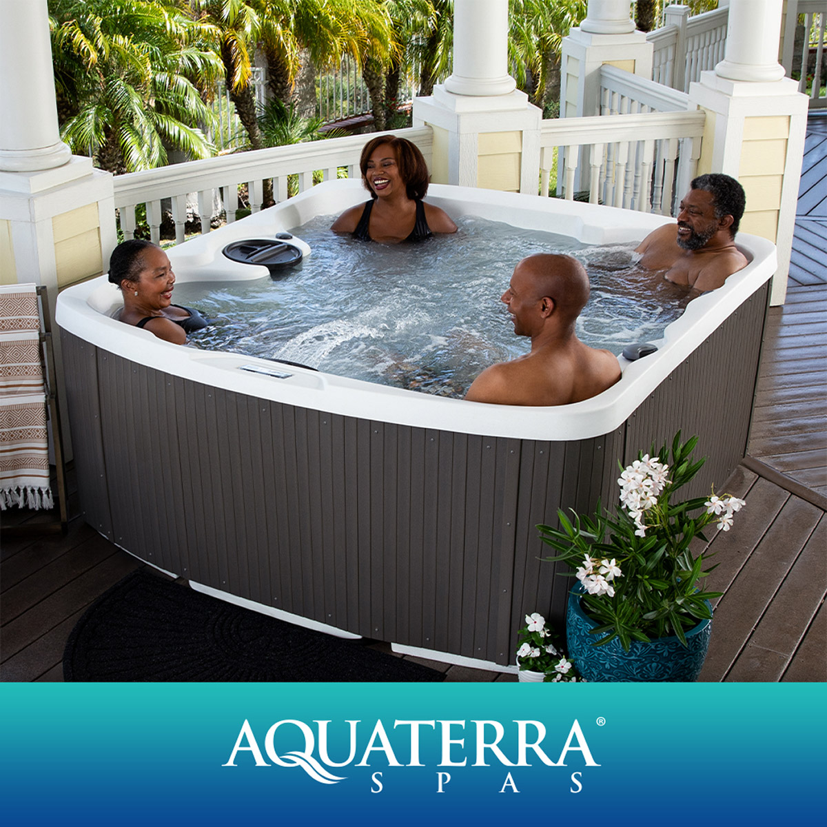 Aquaterra Spas Navarro 52-jet, 6-person Rotomolded Spa Costco