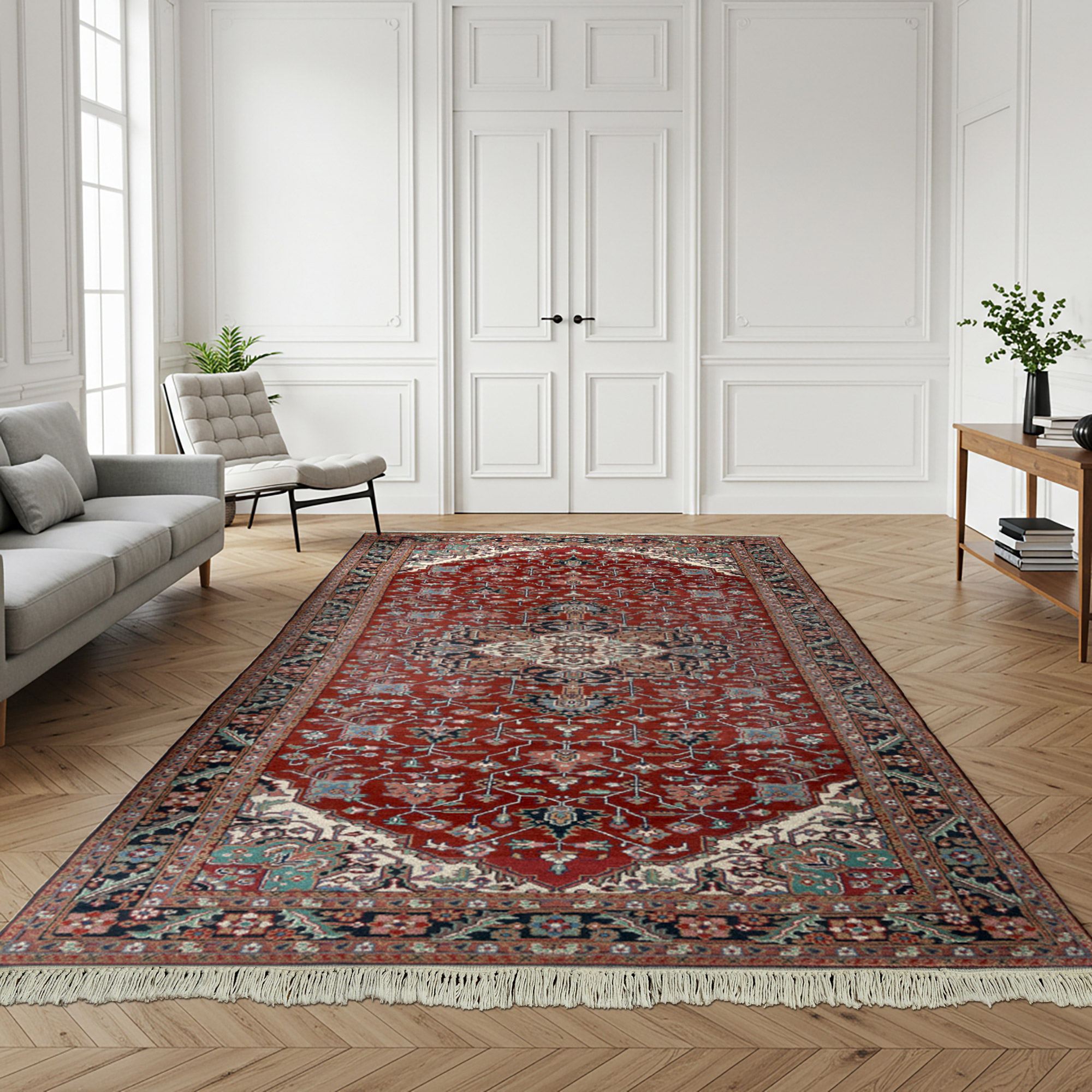 Chatsworth Hand Knotted Rug Collection  Indo Herez Rust