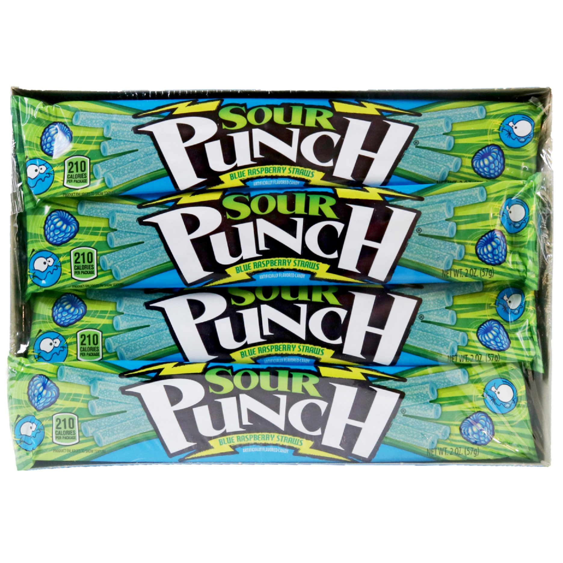 Sour Punch Straws  Blue Raspberry  2 oz  24-count