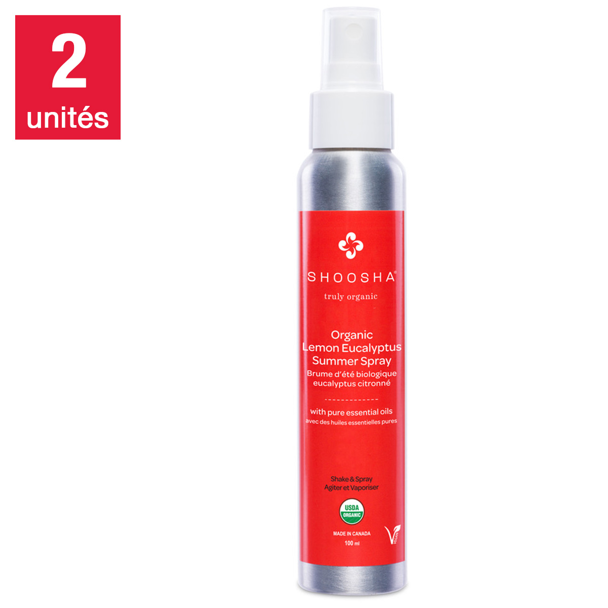 Shoosha - Bruine à l'eucalyptus citronné pour l'été en atomiseur 2 × ...