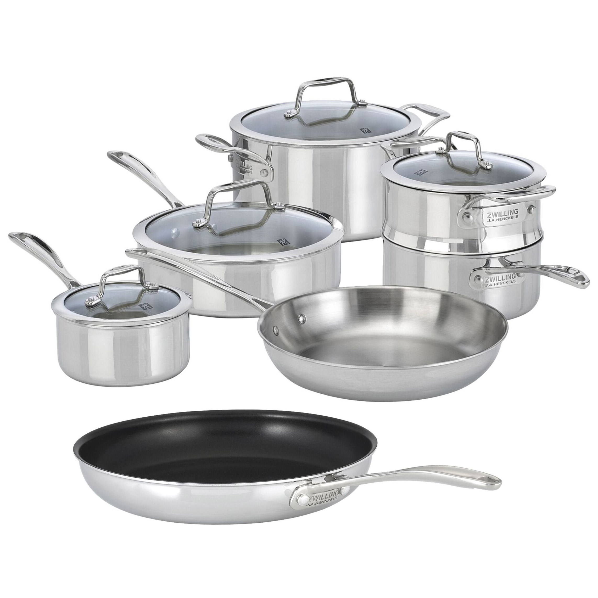 ZWILLING Vista Clad Stainless Steel Cookware Set, 11-piece