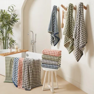 TRIDENT DOTTED STRIPED TOWEL ASSORTED COLORS