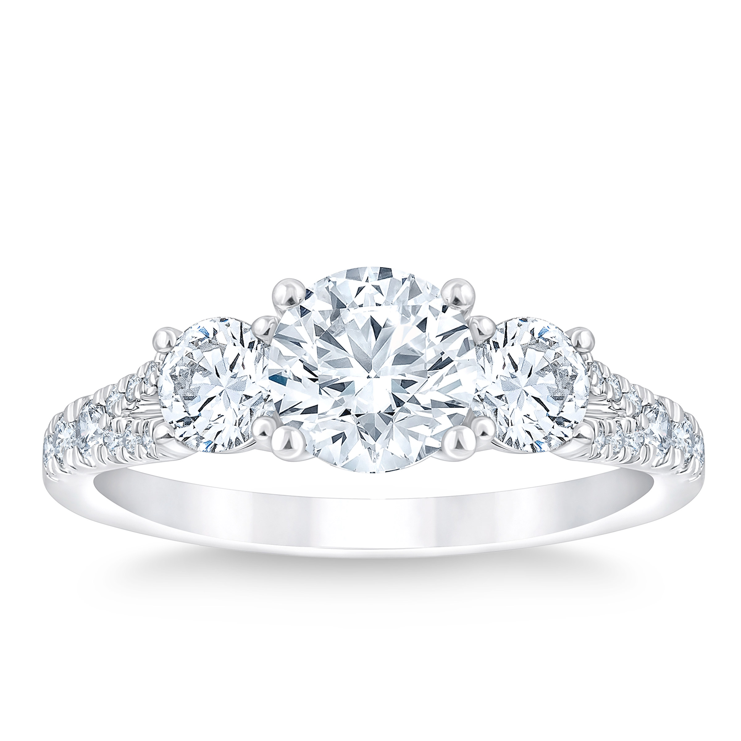 Round Brilliant 1.80 ctw VS2 Clarity  I Color Diamond Platinum Wedding Ring