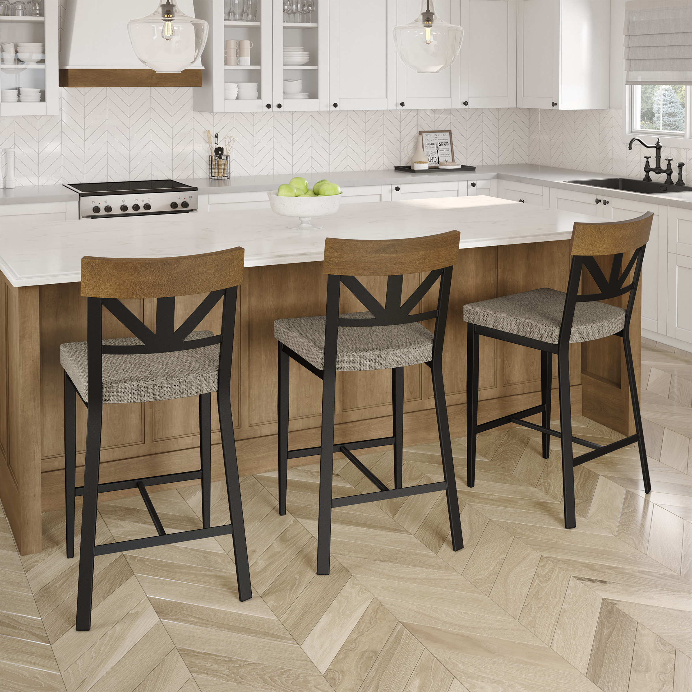Amisco Clark Counter Stool with Polyester Seat