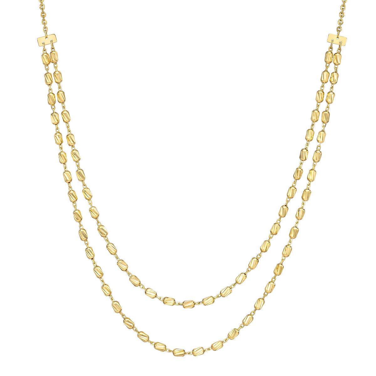14kt Yellow Gold 2 Row Beaded Necklace | Costco 14kt Yellow Gold 2 Row Beaded Necklace | Costco