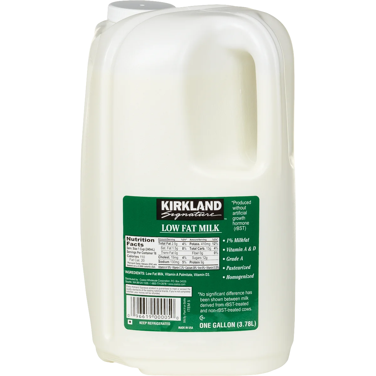 Kirkland Signature 1% Low Fat Milk, 1 Gallon, 2 ct | Costco
