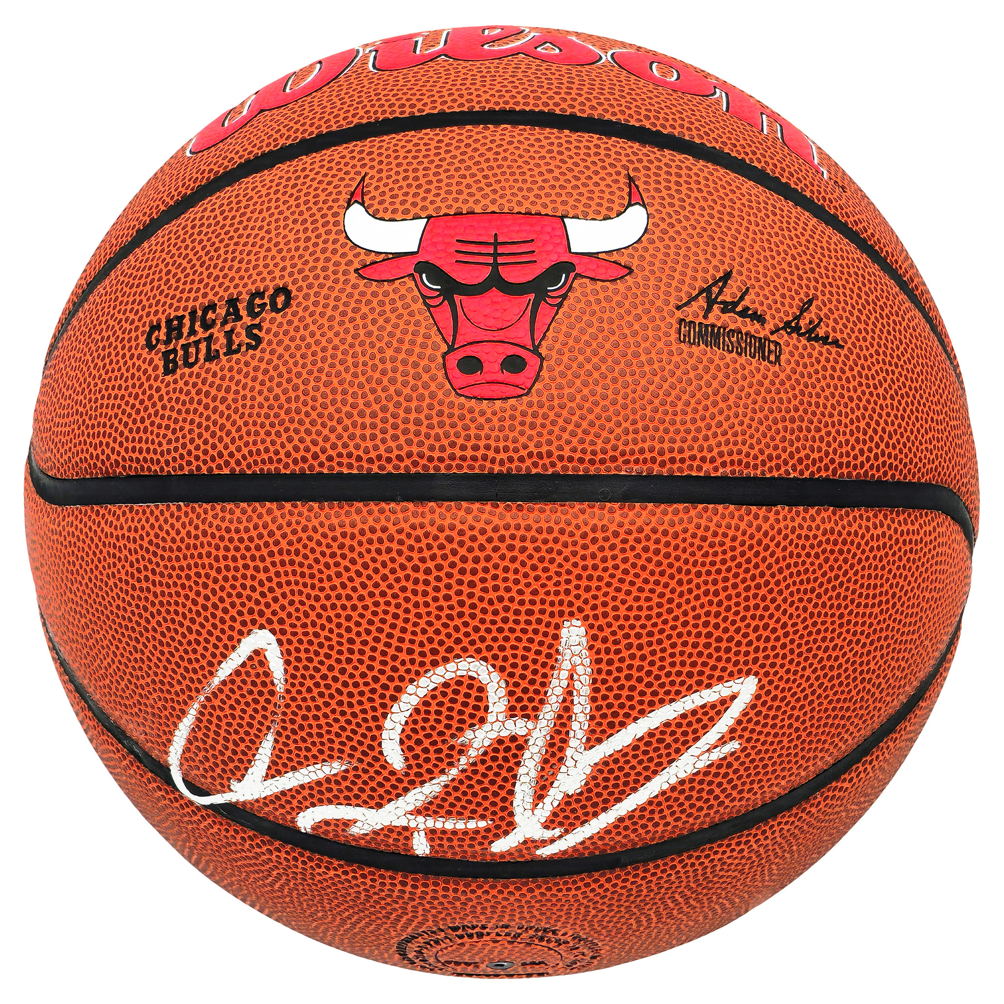 Dennis Rodman Autographed Composite Leather Chicago Bulls Logo Basketball - Beckett Authenticated