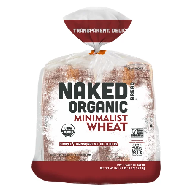 NAKED ORGANIC MINIMALIST WHEAT BREAD 2/22.5 OZ