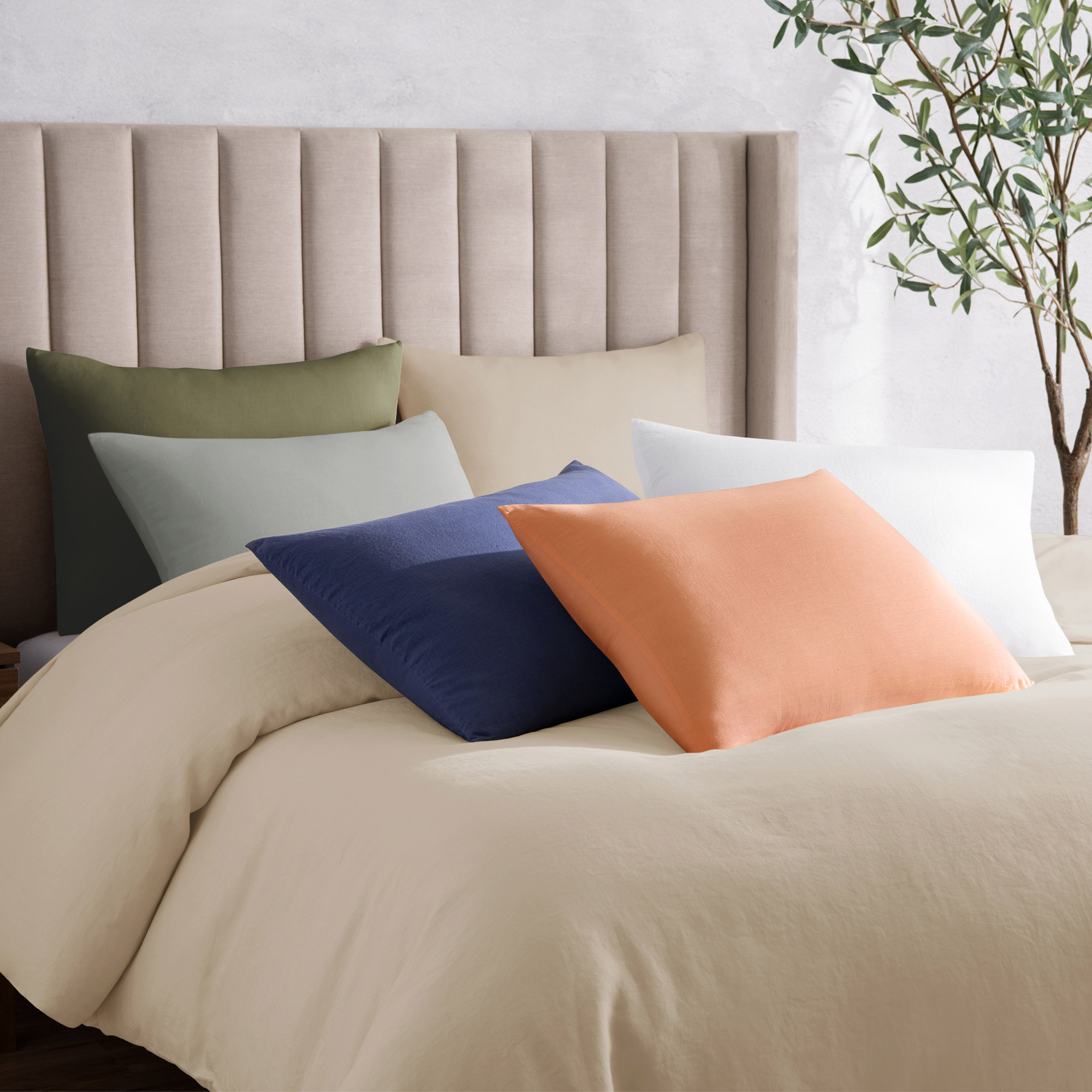 WelHome Cotton Linen Relaxed Duvet Cover, 3-piece Set