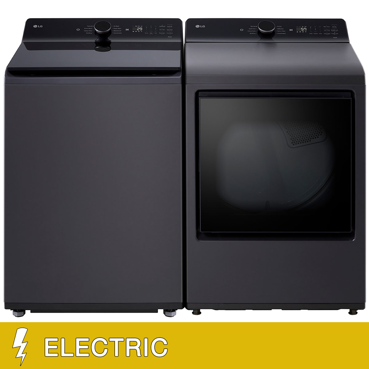 LG 5.5 cu. ft. Top Load Washer with EasyUnload and 7.3 cu. ft. Rear Control ELECTRIC Dryer with EasyLoad